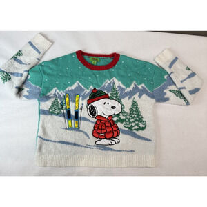 Peanuts Snoopy Christmas Sweater Ski Lodge Holiday Pullover Holiday XL Ugly Xmas